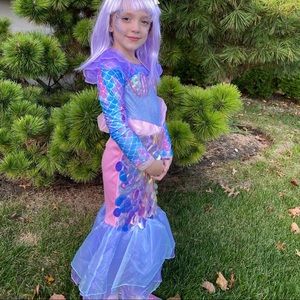 Mermaid girl iridescent sparkly lavender costume